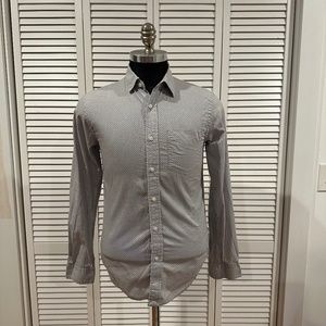 CLUB MONACO - Men's Slim Fit Grey Button Down with dots - XS